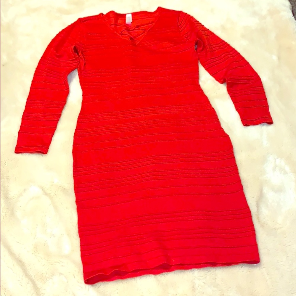 Red super fit dress